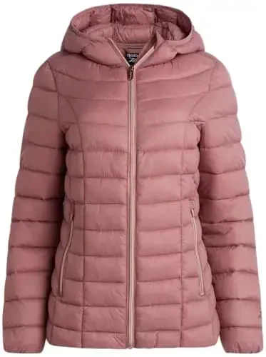 Reebok Womens Puffer Jacket - Lightweight Quilted Snow Glacier Shield Zip Up Bubble Winter Coat for Women with Hood & Pockets - 1