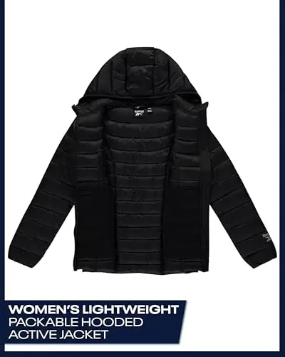 Reebok Womens Puffer Jacket - Weather Resistant Warm Packable Winter Coats for Women - Casual Quilted Jackets for Women - 4