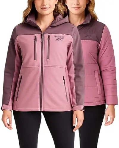 Reebok Womens Ski Jacket - Insulated 3 in 1 Inner Puffer Jacket - Wind and Water Resistant Outerwear Winter Coats for Women - 6