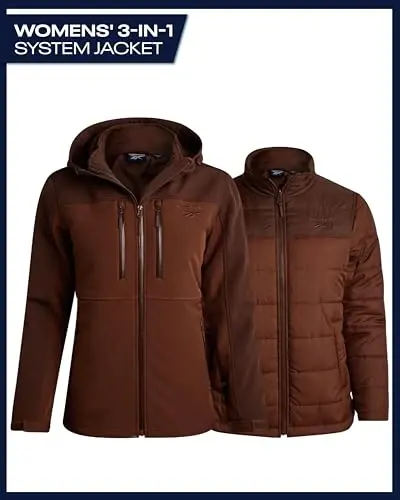 Reebok Womens Ski Jacket - Insulated 3 in 1 Inner Puffer Jacket - Wind and Water Resistant Outerwear Winter Coats for Women - REEBOK (1)