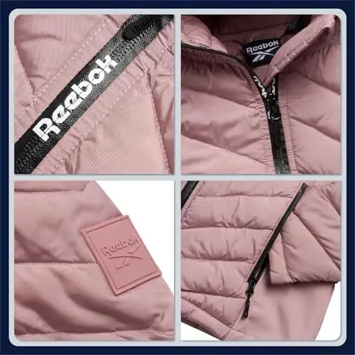 Reebok Женская Куртка - Легкая Мягкая Куртка с Подкладкой для Женщин, Зимнее Пальто с Капюшоном на Молнии с Карманами - 3