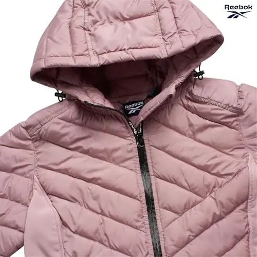 Reebok Женская Куртка - Легкая Мягкая Куртка с Подкладкой для Женщин, Зимнее Пальто с Капюшоном на Молнии с Карманами - 5
