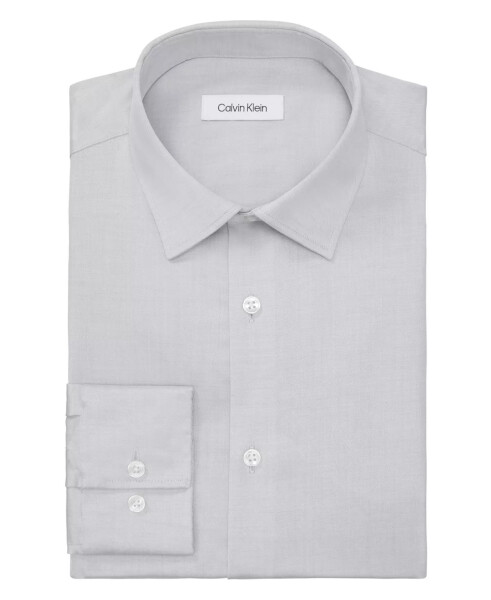 Refined Cotton Stretch, Men's Slim Fit Dress Shirt GREY - 3