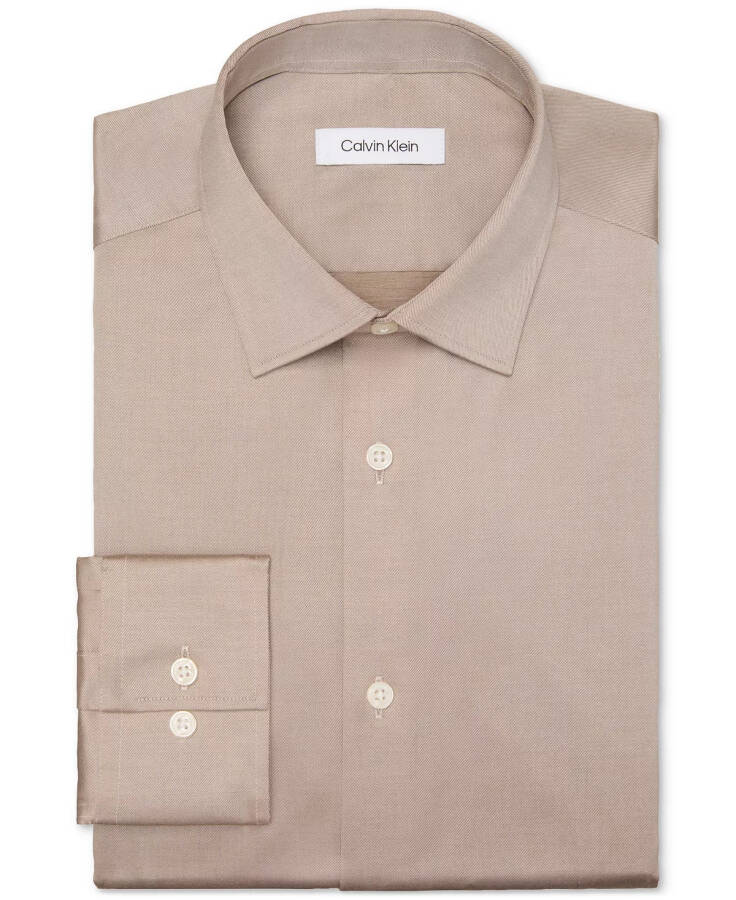 Refined Cotton Stretch, Men's Slim Fit Dress Shirt Khaki - 15