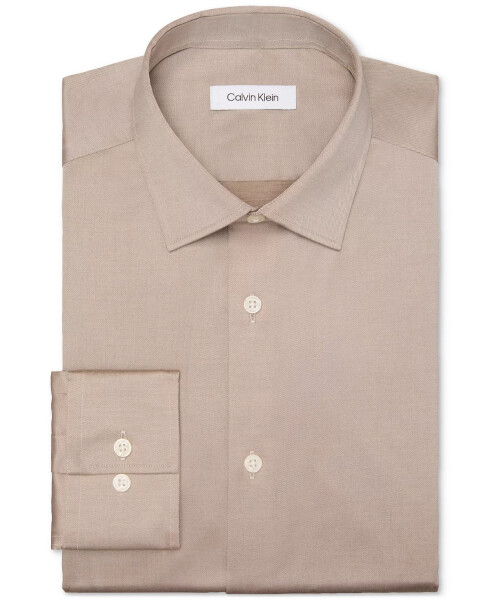 Refined Cotton Stretch, Men's Slim Fit Dress Shirt Khaki - 9