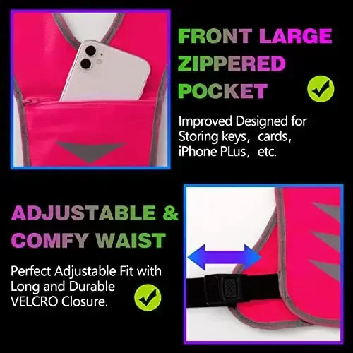 Reflective Running Vest Gear with Reflective Bands for Women Men Safety Reflective Vest for Walking Running Cycling at Night - 3
