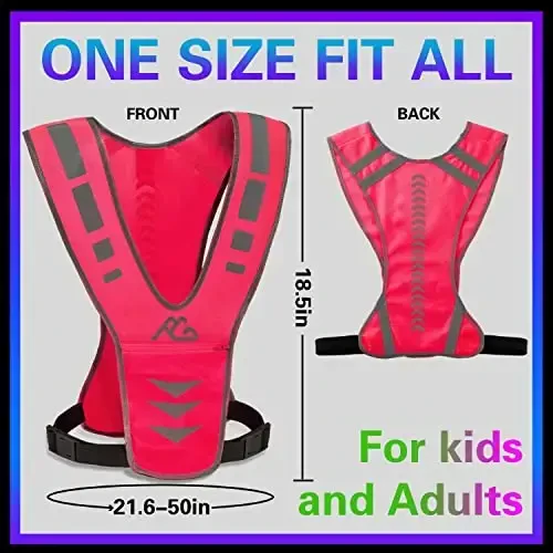 Reflective Running Vest Gear with Reflective Bands for Women Men Safety Reflective Vest for Walking Running Cycling at Night - 4