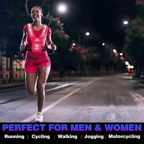 Reflective Running Vest Gear with Reflective Bands for Women Men Safety Reflective Vest for Walking Running Cycling at Night - 6
