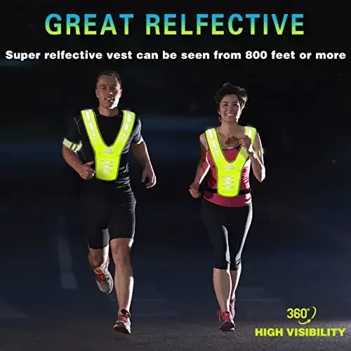 Reflective Running Vest Gear with Reflective Bands for Women Men Safety Reflective Vest for Walking Running Cycling at Night - 2