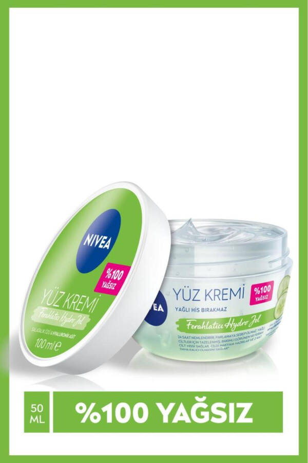 Refreshing Hydro Gel Facial Cream 100ml, Hyaluronic Acid, Oily Skin, Anti-Shine Moisturizer - 1