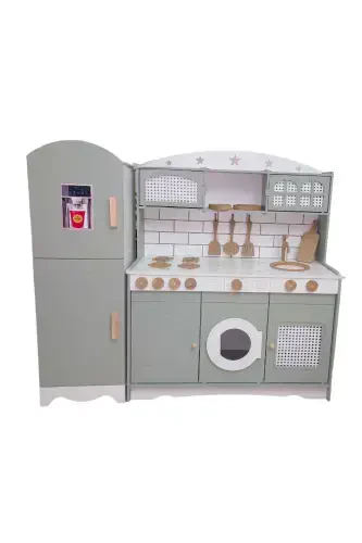 Refrigerator Toy Kitchen with Play Counter (GREEN-LED) - 3