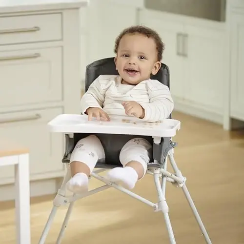 Regalo My Portable High Chair, Foldable High Chair for Babies & Toddlers, Indoor/Outdoor Baby Chair, Travel High Chair with Tray & Cup Holder, Gray - 5