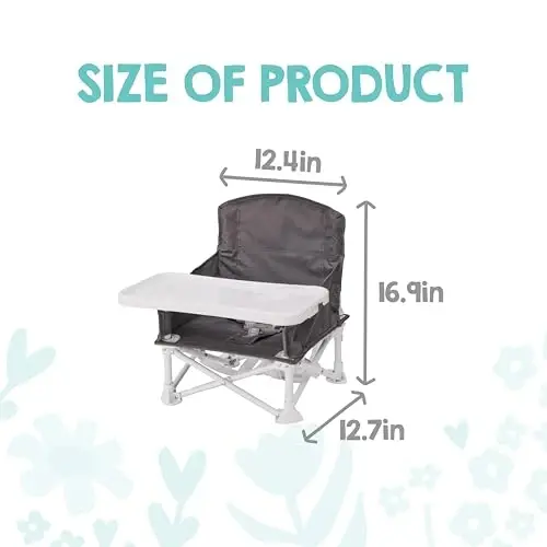 Regalo My Chair 2-da-1 Ko'chma Sayohat Ko'taruvchi Stul & Faollik Stul, Bonus To'plamni O'z ichiga oladi, Katta Hajmdagi Chiqarib Olinadigan Toshbaqach Bardak Egich bilan, Kulrang - 2