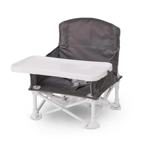 Regalo My Chair 2-da-1 Ko'chma Sayohat Ko'taruvchi Stul & Faollik Stul, Bonus To'plamni O'z ichiga oladi, Katta Hajmdagi Chiqarib Olinadigan Toshbaqach Bardak Egich bilan, Kulrang - 3