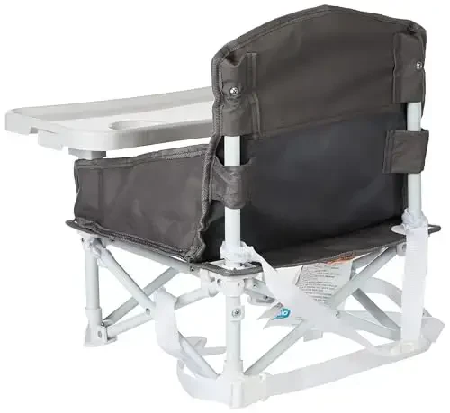 Regalo My Chair 2-in-1 Portable Travel Booster Seat & Activity Chair, Bonus Kit Includes, Oversized Removable Tray with Cup Holder, Gray - 5