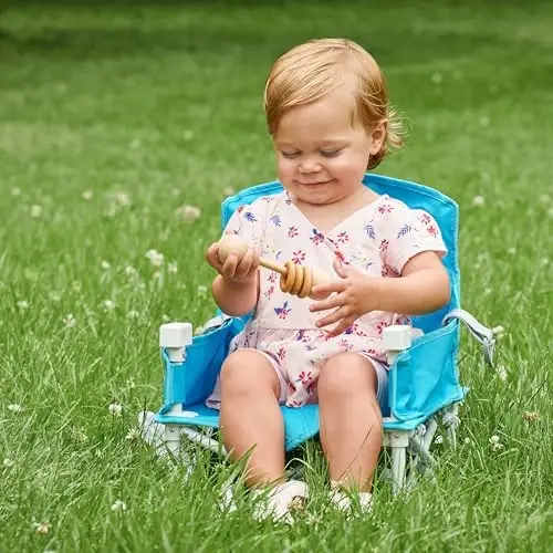 Regalo My Chair 2-in-1 Baby High Chair & Portable Travel Booster Seat, High Chair for Babies & Toddlers, Booster Seat for Kitchen Chair, Oversized Tray with Cup Holder, Aqua - 3