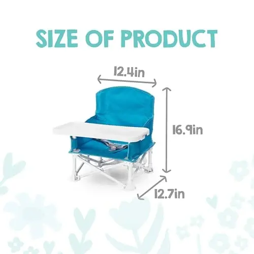 Regalo My Chair 2-in-1 Portable Travel Booster Seat & Activity Chair, Bonus Kit Includes, Oversized Removable Tray with Cup Holder, Aqua - 4
