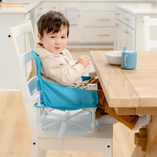 Regalo My Chair 2-in-1 Portable Travel Booster Seat & Activity Chair, Bonus Kit Includes, Oversized Removable Tray with Cup Holder, Aqua - REGALO (1)