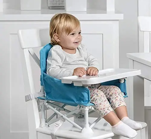 Regalo My Chair 2-in-1 Portable Travel Booster Seat & Activity Chair, Bonus Kit Includes, Oversized Removable Tray with Cup Holder, Aqua - 5