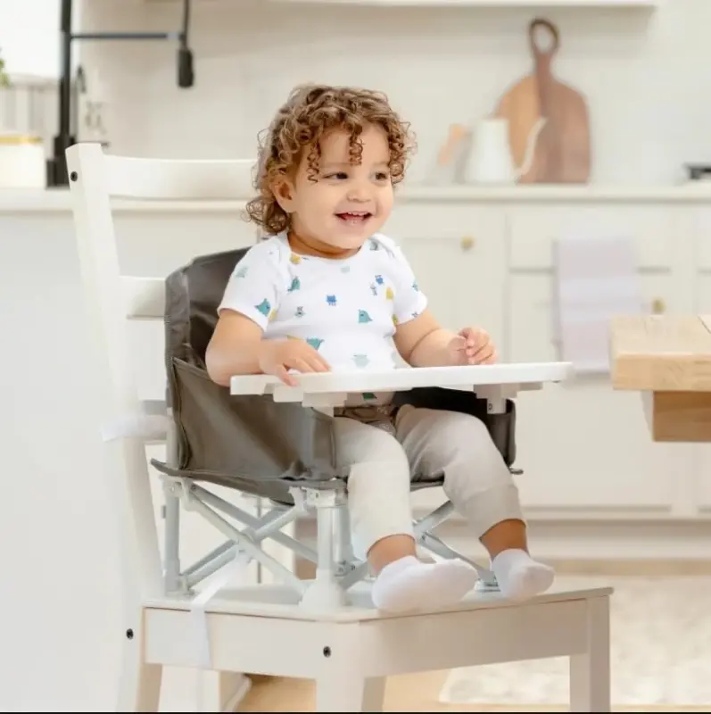 Regalo My Chair 2-in-1 Baby High Chair & Portable Travel Booster Seat, High Chair for Babies & Toddlers, Booster Seat for Kitchen Chair, Oversized Tray with Cup Holder, Gray - 3
