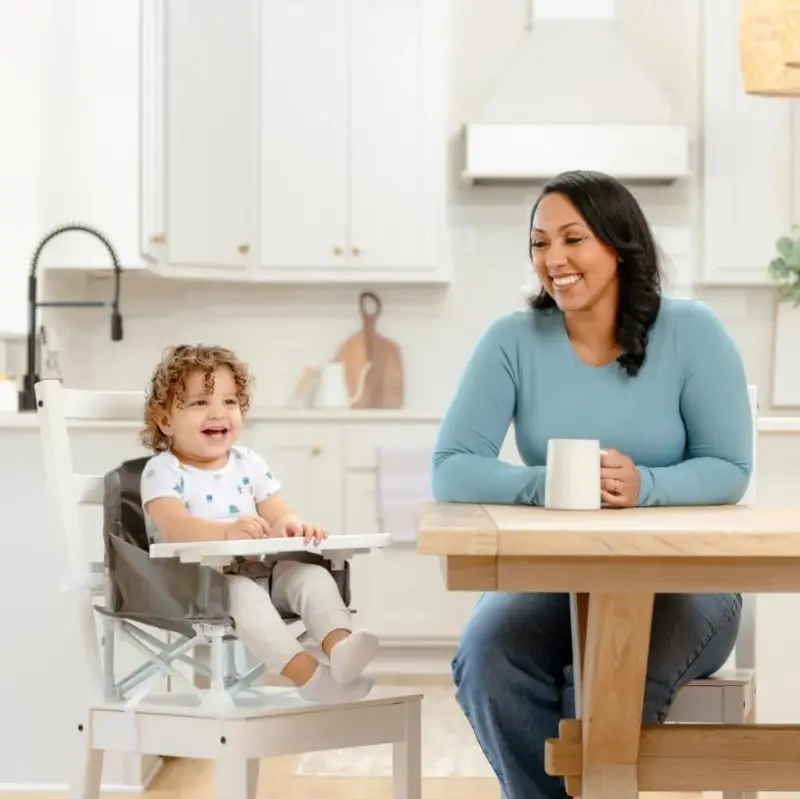 Regalo My Chair 2-in-1 Baby High Chair & Portable Travel Booster Seat, High Chair for Babies & Toddlers, Booster Seat for Kitchen Chair, Oversized Tray with Cup Holder, Gray - 4