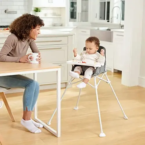 Regalo My High Chair Portable Travel Fold & Go Highchair, Indoor and Outdoor, Bonus Kit, Includes Tray with Cup Holder, Grey - 6