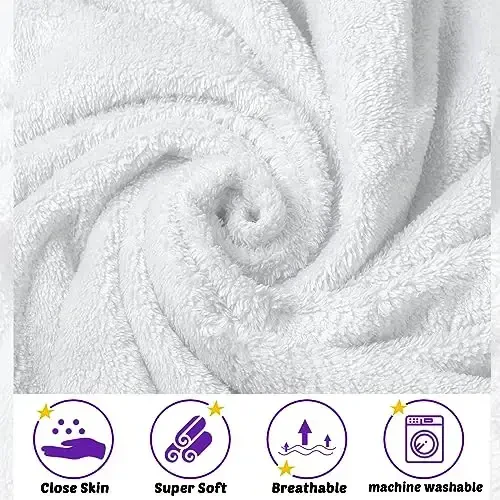 Reginary 4 Pack Baby Hooded Towels Coral Fleece Baby Bath Towels 30 x 30 Inch Soft Absorbent Hooded Bath Blanket for Newborn Toddler Infant Boy Girl Shower Gift Supplies (Beige, Purple) - 3