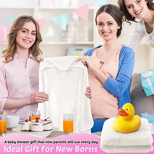 Reginary 4 Pack Baby Hooded Towels Coral Fleece Baby Bath Towels 30 x 30 Inch Soft Absorbent Hooded Bath Blanket for Newborn Toddler Infant Boy Girl Shower Gift Supplies (White, Pink) - 7