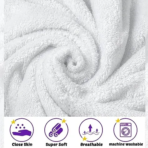 Reginary 4 Pack Hooded Baby Bath Towels Coral Fleece, Beige Purple, Solid | 30x30 Inch Soft Absorbent Baby Towels for Newborn Toddler Infant Boy Girl, Bath Wrap Blanket , Quick Dry Warm - 3
