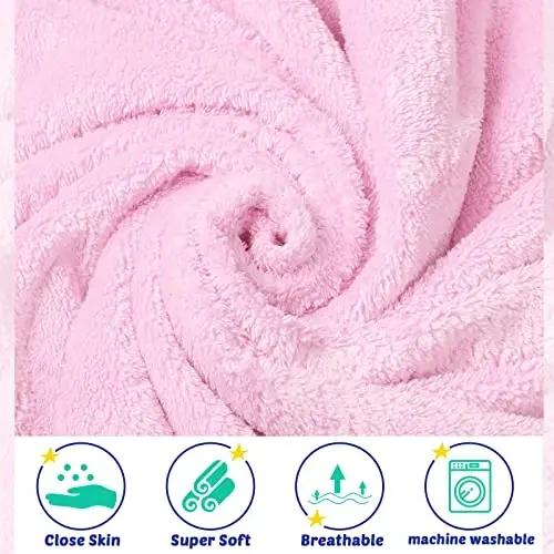 Reginary 4 Pack Hooded Baby Bath Towels Coral Fleece, Candy Mix, Solid | 30x30 Inch Soft Absorbent Baby Towels for Newborn Toddler Infant Boy Girl, Bath Wrap Blanket , Quick Dry Warm - 3