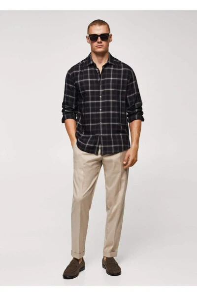 Regul fit chizilgan ko'ylak - MANGO MAN (1)