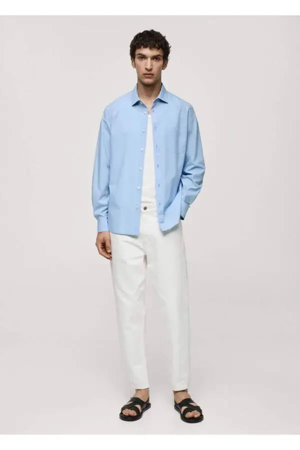 Regular Fit 100% Cotton Pocket Shirt - 2