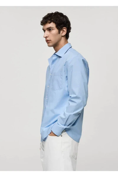 Regular Fit 100% Cotton Pocket Shirt - 5