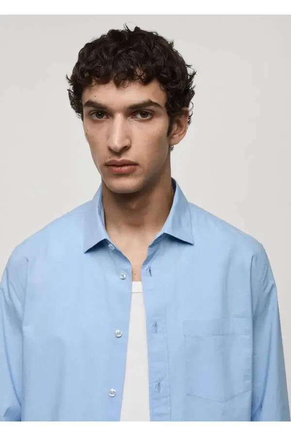 Regular Fit 100% Cotton Pocket Shirt - 6