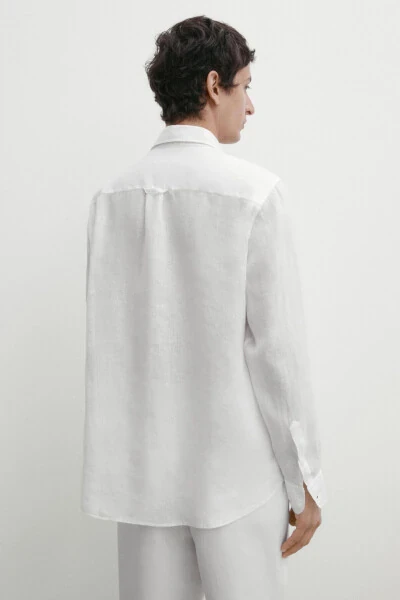 Regular Fit 100% Linen Shirt - 4