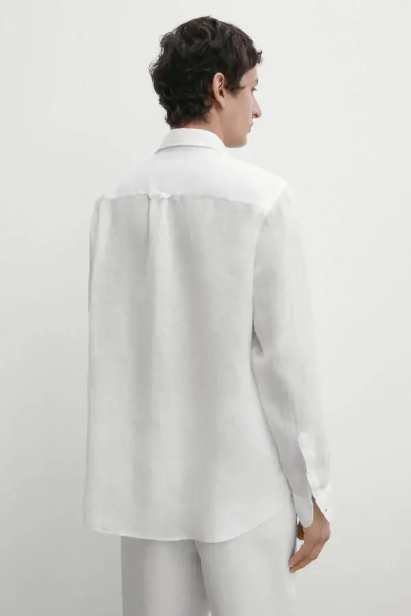 Regular Fit 100% Linen Shirt - 4