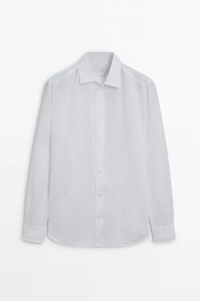 Regular Fit 100% Linen Shirt - 5