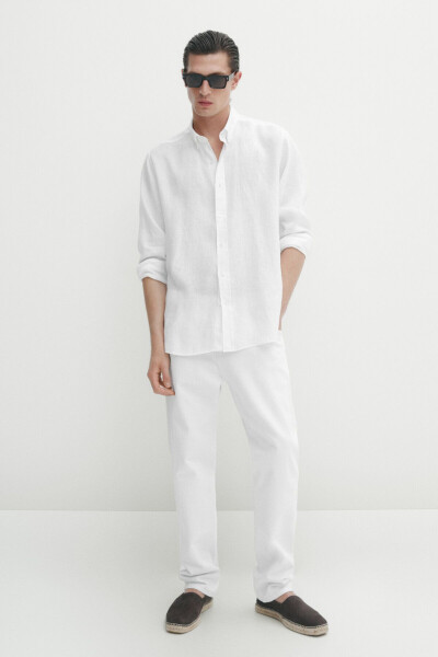 Regular fit 100% linen shirt. - 8