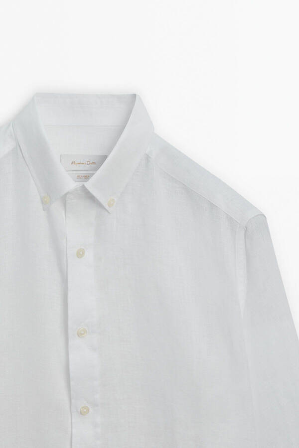 Regular fit 100% linen shirt. - 14