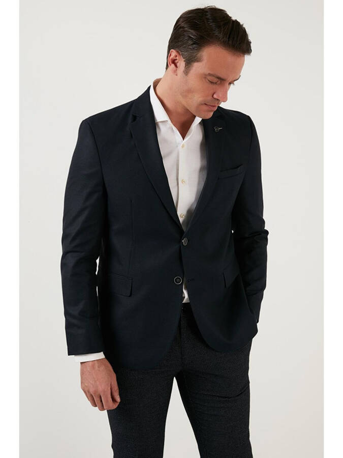 Lacivert 6 Drop Çift Yırtmaçlı Blazer Ceket 216SERARDO-Lacivert - 3