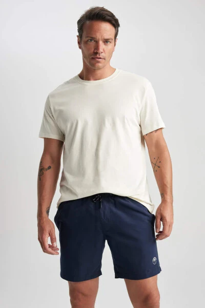 Regular Fit Above Knee Swim Shorts Indigo - 9