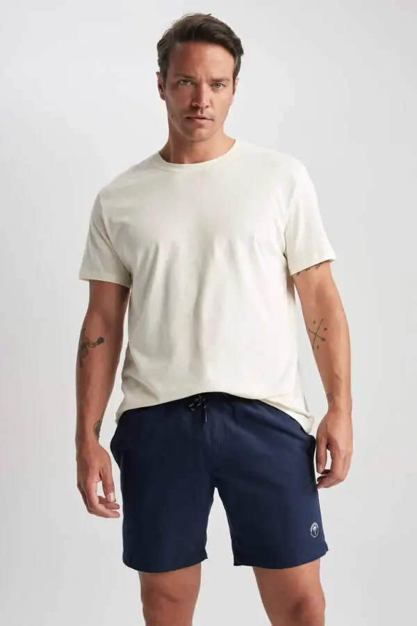 Regular Fit Above Knee Swim Shorts Indigo - 9