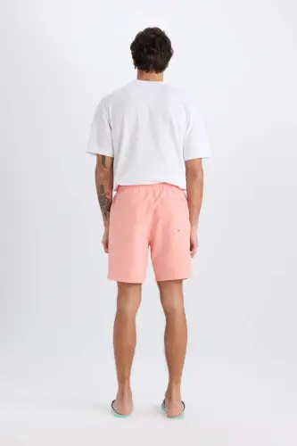 Regular Fit Above-the-Knee Swim Shorts Salmon - 1