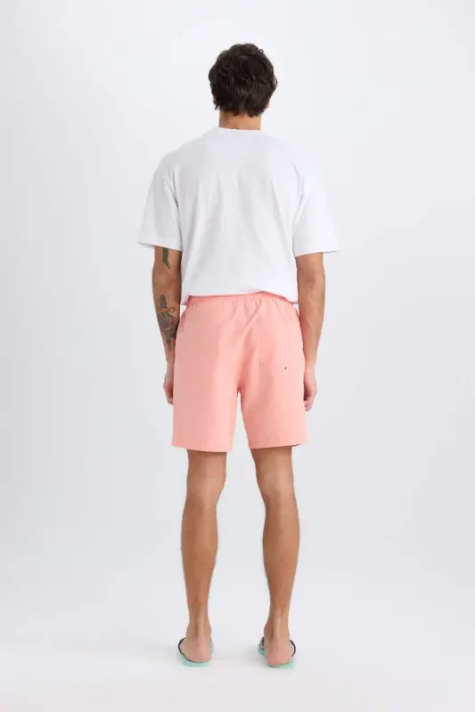 Regular Fit Above-the-Knee Swim Shorts Salmon - 1
