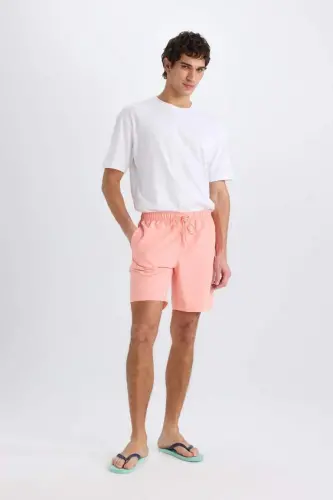 Regular Fit Above-the-Knee Swim Shorts Salmon - DEFACTO (1)