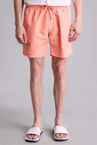Regular Fit Above-the-Knee Swim Shorts Salmon - 4
