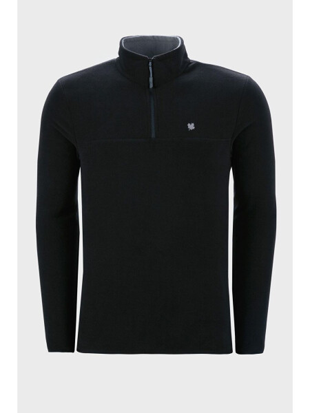 Siyah Slim Fit Anti-Pilling Bato Yaka Kışlık Şardonlu Erkek Polar Sweatshirt 5906001-Siyah - LC WAIKIKI (1)