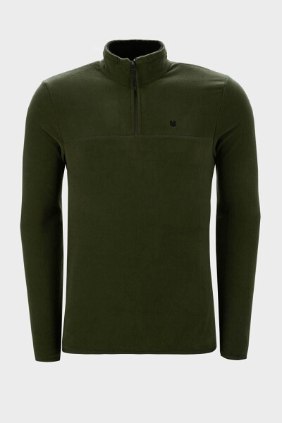 Haki Slim Fit Anti-Pilling Bato Yaka Kışlık Şardonlu Erkek Polar Sweatshirt 5906001-Haki - 31