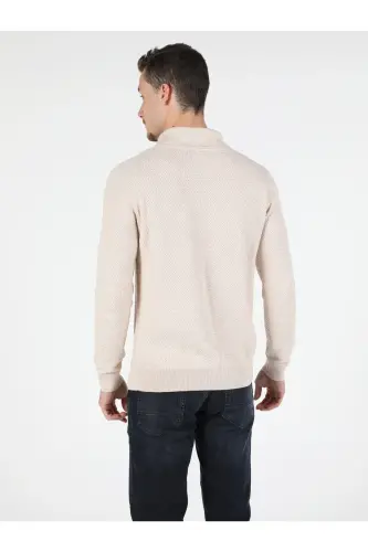 Regular Fit Balıkçı Yaka Erkek Bej Kazak - q1.v2_BME - COLIN'S (1)