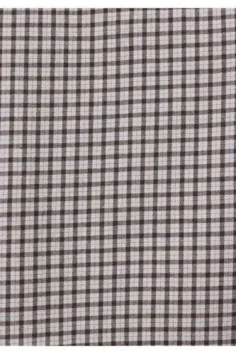 Regular fit, brown, long-sleeved, plaid men's shirt. - 5